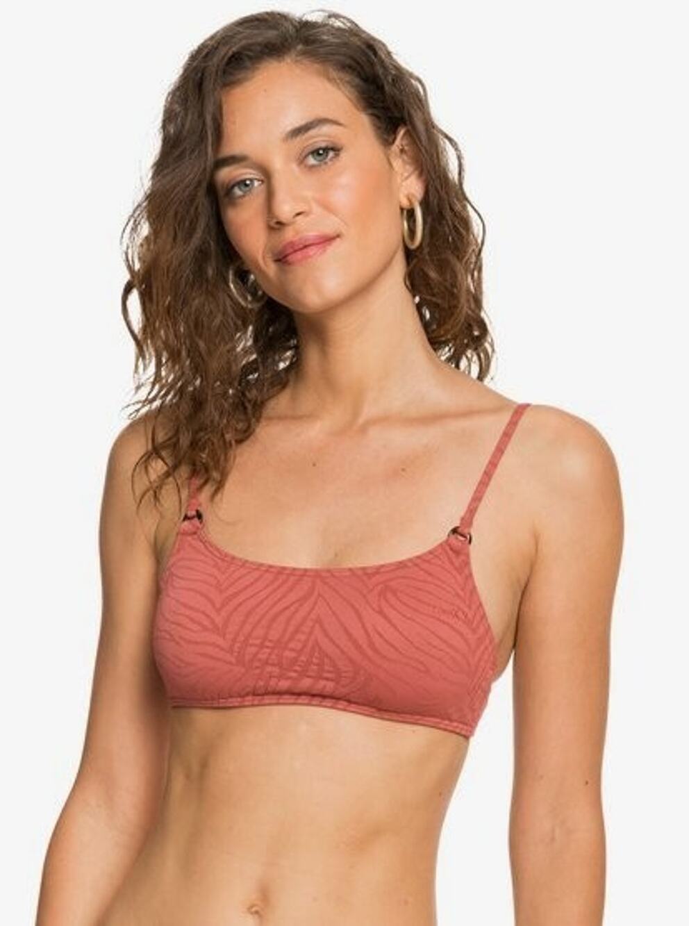 Roxy Women's Standard Wild Babe Bralette Bikini Top, Marsala, L